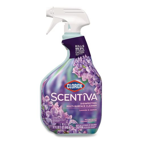 Scentiva Disinfecting Multi-Surface Cleaner, Bleach Free, Lavender and Jasmine, 32 oz Spray Bottle