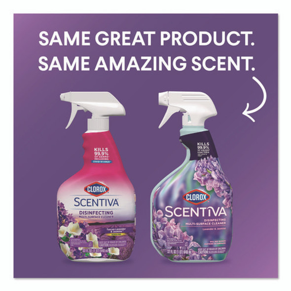 Scentiva Disinfecting Multi-Surface Cleaner, Bleach Free, Lavender and Jasmine, 32 oz Spray Bottle
