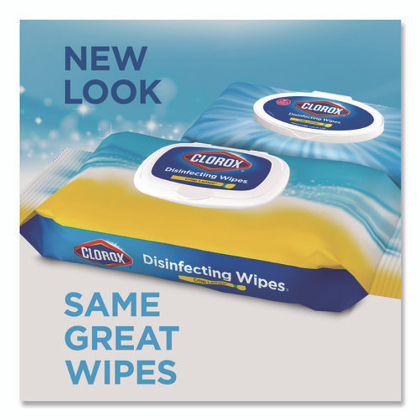 Disinfecting Cleaning Wipes, Flex Pack, 1-Ply, 8 x 7, Lemon Scent, White, 75 Towels/Box