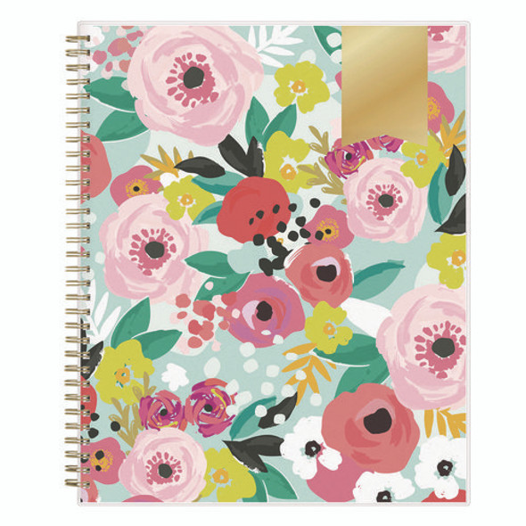 Day Designer Secret Garden Mint Frosted Weekly/Monthly Planner, Floral Artwork, 11 x 8.5, 12-Month (Jan to Dec): 2025