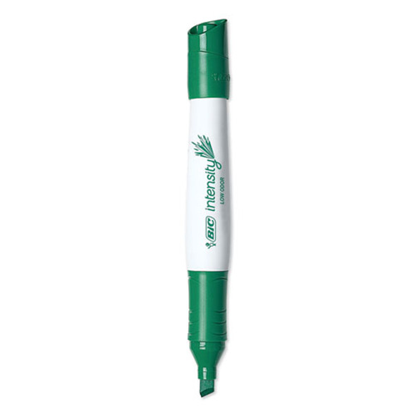 Intensity Low Odor Chisel Tip Dry Erase Marker, Broad Chisel Tip, Green, Dozen