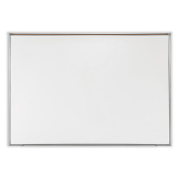 Proma Magnetic Porcelain Projection Whiteboard with Aluminum Frame, 48.5" x 36.5", White Surface, Satin Aluminum Frame