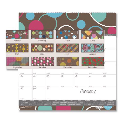 Recycled Bubbleluxe Wall Calendar, Bubbles Artwork, 12 x 12, White/Multicolor Sheets, 12-Month (Jan to Dec): 2025