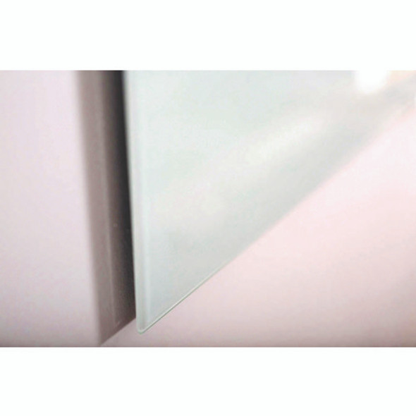 Magnetic Wall-Mounted Glass Board, 48" x 36", White Surface, Silver Aluminum Frame