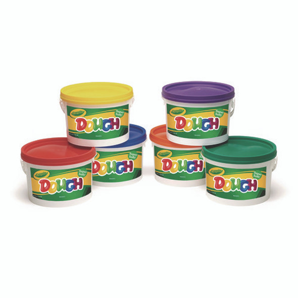 Modeling Dough Bucket, 3 lbs, Assorted Colors, 6 Buckets/Set