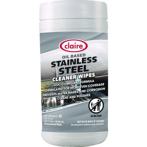 Stainless Steel Cleaner Wipes, 9.5 x 12, Citrus, Purple, 40 Wipes/Canister, 6 Canisters/Carton