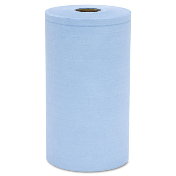 Prism Scrim Reinforced Wipers, 4-Ply, 9.75" x 275 ft, Unscented, Blue, 6 Rolls/Carton