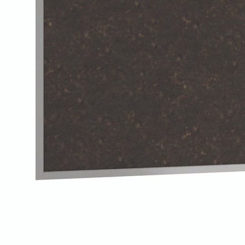 Natural Cork Bulletin Board with Aluminum Frame, 87.91" x 48.5", Chocolate Surface, Satin Aluminum Frame