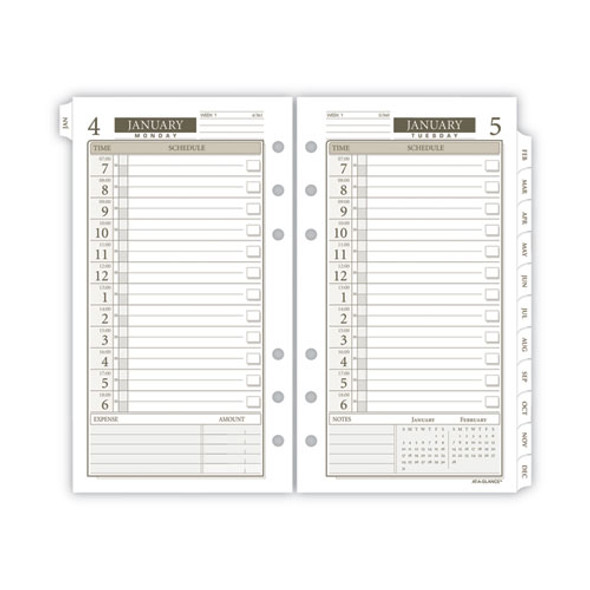 1-Page-Per-Day Planner Refills, 6.75 x 3.75, White Sheets, 12-Month (Jan to Dec): 2025
