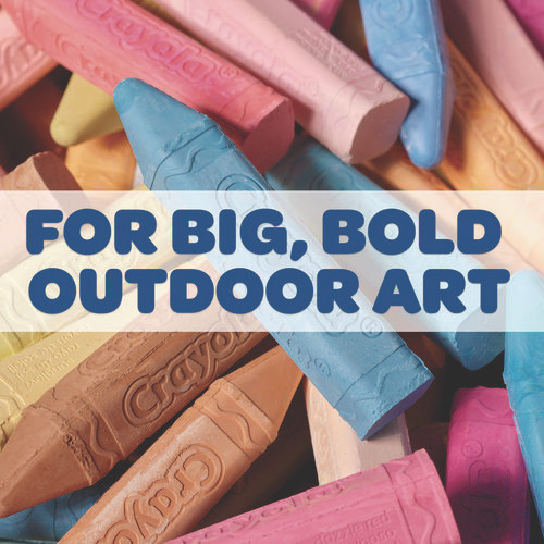 Washable Sidewalk Chalk, Tropical Colors, 4.25" x 0.75 Diameter, Assorted, 24 Sticks/Set