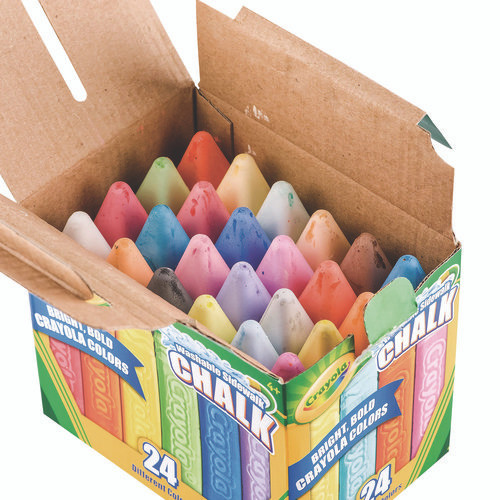 Washable Sidewalk Chalk, Tropical Colors, 4.25" x 0.75 Diameter, Assorted, 24 Sticks/Set
