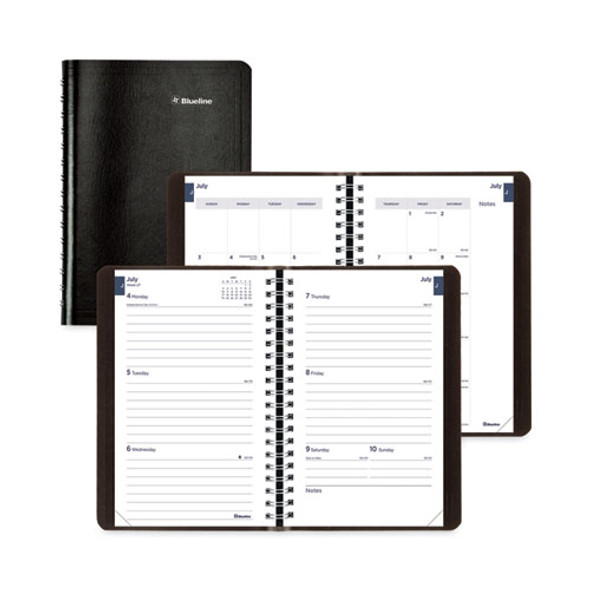 Academic Weekly/Monthly Planner, 8 x 5, Black Cover, 13-Month (Jul to Aug): 2024 to 2025