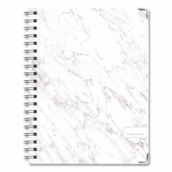 Marble Academic Year Weekly/Monthly Planner, 11 x 8.5, White Marble Cover, 14-Month: June 2024 to July 2025