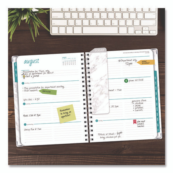 Marble Academic Year Weekly/Monthly Planner, 11 x 8.5, White Marble Cover, 14-Month: June 2024 to July 2025