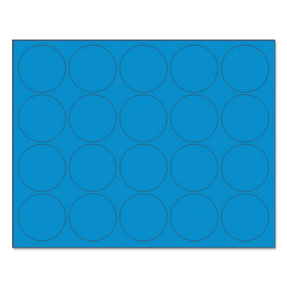 Heavy-Duty Board Magnets, Circles, 0.75" Diameter, Blue, 20/Pack