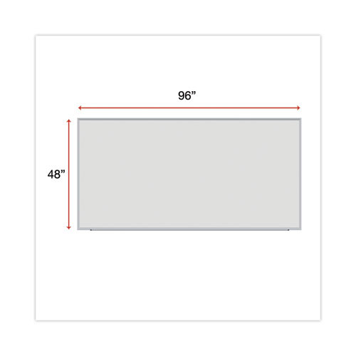Deluxe Melamine Dry Erase Board, 96" x 48", White Surface, Anodized Aluminum Frame