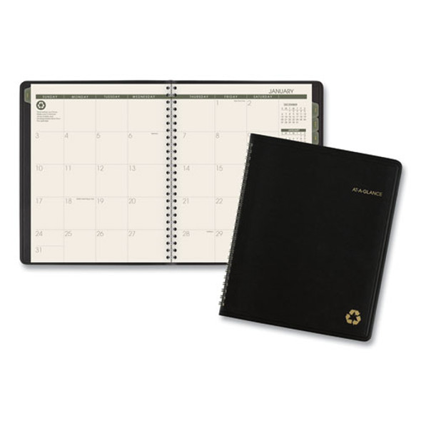 Recycled Monthly Planner with Perforated Memo Section, 8.75 x 7, Black Cover, 12-Month (Jan to Dec): 2025 Recycled Monthly Planner with Perforated Memo Section, 8.75 x 7, Black Cover, 12-Month (Jan to Dec): 2025