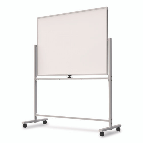 Magnetic Steel Mobile Dry Erase Board, 4 ft x 3 ft, White Surface, Aluminum Frame