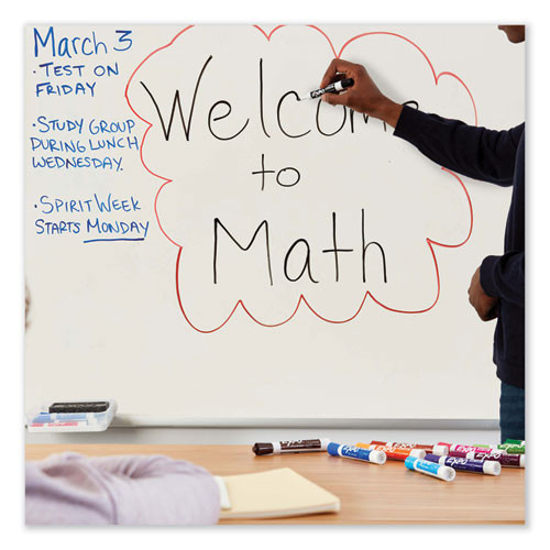 Low Odor Dry Erase Vibrant Color Markers, Broad Chisel Tip, Assorted Colors, 12/Set