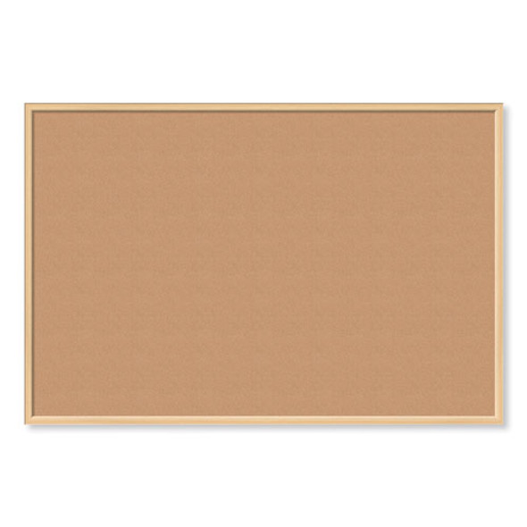 Cork Bulletin Board, 72" x 48" (Actual Size: 70" x 47"), Tan Surface, Birch Finished Wood Frame