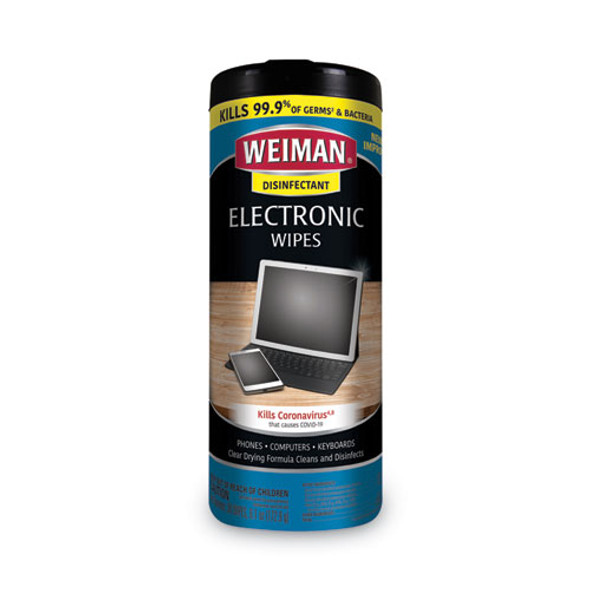 E-tronic Wipes, 1-Ply, 7 x 8, White, 30/Canister, 4 Canisters/Carton