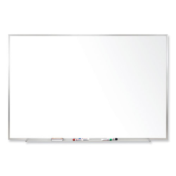 Magnetic Porcelain Whiteboard with Aluminum Frame, 36" x 24", White Surface, Satin Aluminum Frame