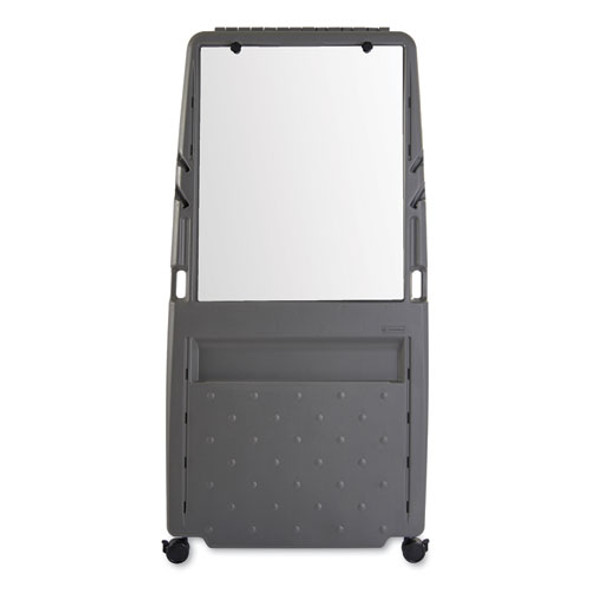 Ingenuity Presentation Flipchart Easel with Dry Erase Surface, 33" x 28", White Surface, Charcoal Gray Polyethylene Frame