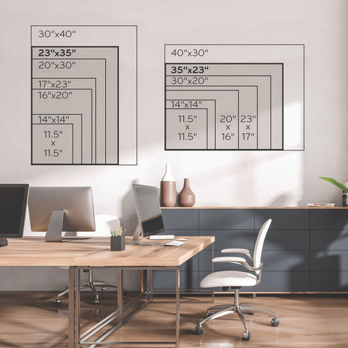 Magnetic Dry Erase Board with Wood Frame, 36" x 24" (Actual Size: 35" x 23"), White Surface, Black Wood Frame