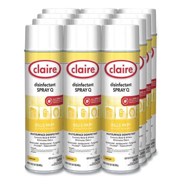 Spray Q Disinfectant, Lemon Scent, 17 oz Aerosol Spray, Dozen