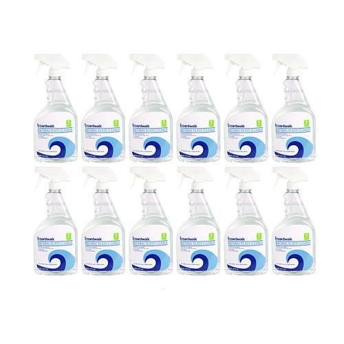 Natural Glass Cleaner, Unscented, 32 oz Trigger Spray Bottle, 12/Carton