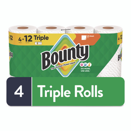 Kitchen Roll Paper Towels, 2-Ply, White, 10.5 x 11, 75 Sheets/Roll, 4 Triple Rolls/Pack, 6 Packs/Carton