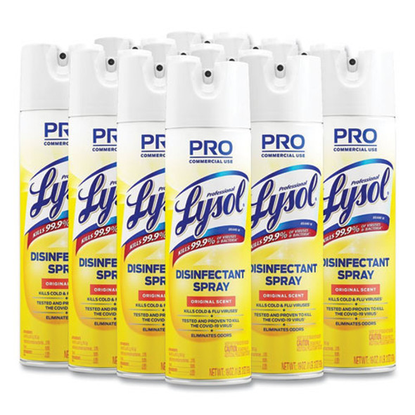 Disinfectant Spray, Original Scent, 19 oz Aerosol Spray, 12/Carton