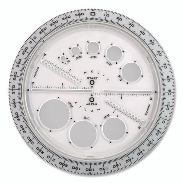 360° Angle and Circle Maker 2-in-1 Protractor and Compass Tool, 2" Ruler Edge, Plastic, Randomly Assorted Color