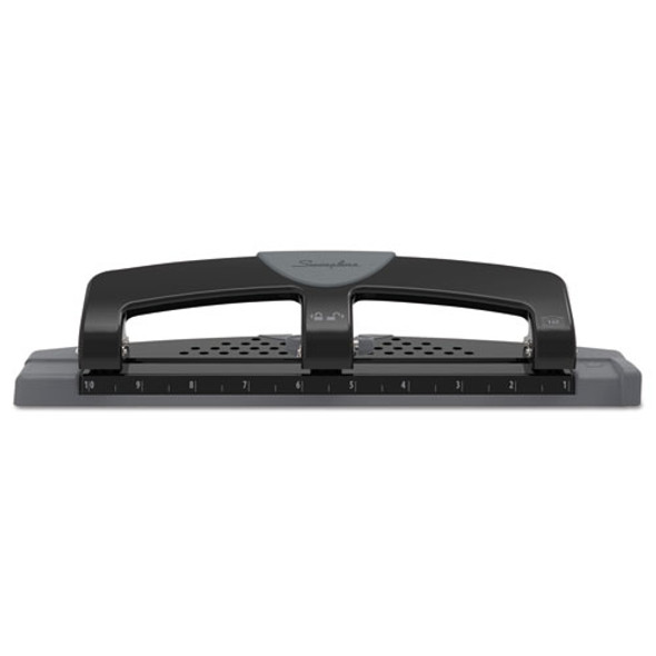 12-Sheet SmartTouch Three-Hole Punch, 9/32" Holes, Black/Gray 12-Sheet SmartTouch Three-Hole Punch, 9/32" Holes, Black/Gray
