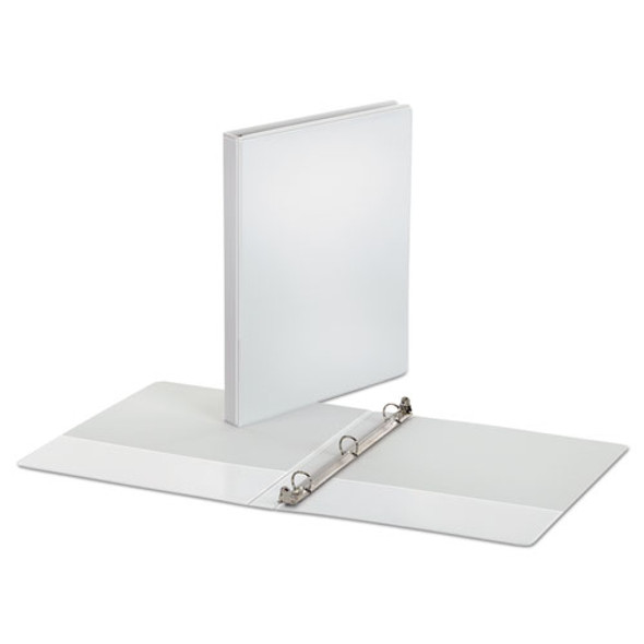 Economy Round Ring View Binder, 3 Rings, 0.5" Capacity, 11 x 8.5, White