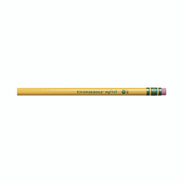 Ticonderoga Beginners Woodcase Pencil with Eraser and Microban, HB (#2), Black Lead, Yellow Barrel, 12/Pack Ticonderoga Beginners Woodcase Pencil with Eraser and Microban, HB (#2), Black Lead, Yellow Barrel, 12/Pack