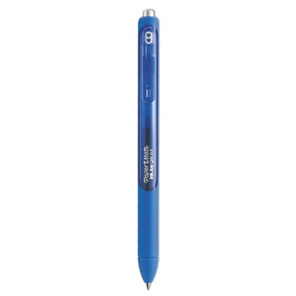 InkJoy Gel Pen, Retractable, Fine 0.5 mm, Blue Ink, Blue Barrel, Dozen