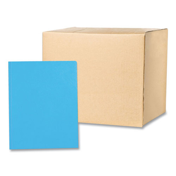 Pocket Folder with 3 Fasteners, 0.5" Capacity, 11 x 8.5, Light Blue, 25/Box, 10 Boxes/Carton