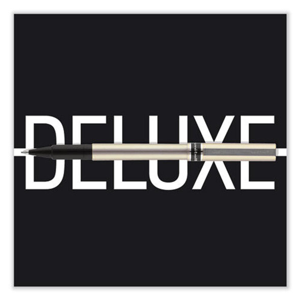 Deluxe Rollerball Pen, Stick, Extra-Fine 0.5 mm, Black Ink, Metallic Gray/Black Barrel, Dozen Deluxe Rollerball Pen, Stick, Extra-Fine 0.5 mm, Black Ink, Metallic Gray/Black Barrel, Dozen