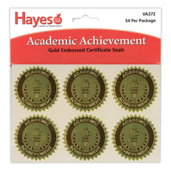 Gold Foil Embossed, Academic Achievement, Certificate Seals, 54 Per Pack, 3 Packs Gold Foil Embossed, Academic Achievement, Certificate Seals, 54 Per Pack, 3 Packs
