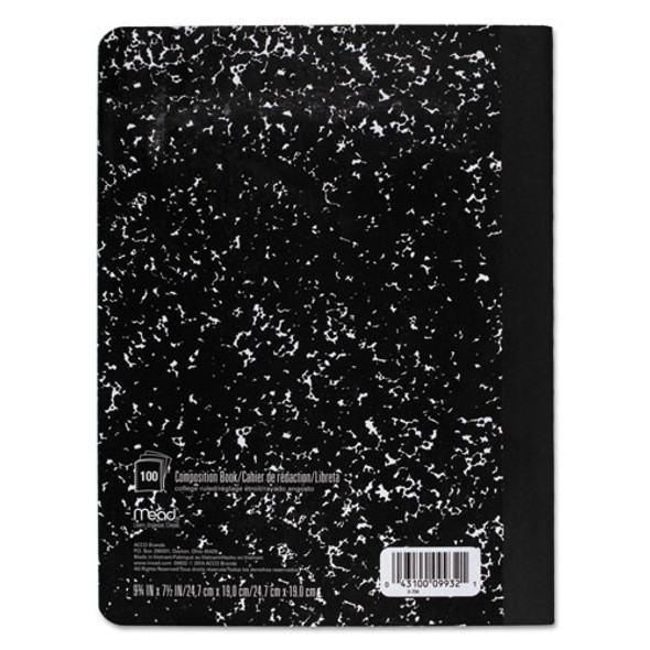 Square Deal Composition Book, Medium/College Rule, Black Cover, (100) 9.75 x 7.5 Sheets