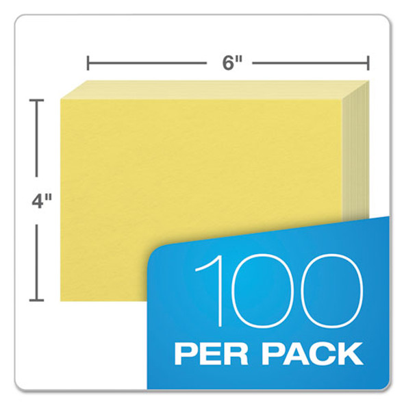 Unruled Index Cards, 4 x 6, Canary, 100/Pack