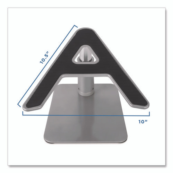 Adjustable Height Laptop Riser, 10" x 10.5" Platform, Silver/Black, Supports Up to 33 lbs Adjustable Height Laptop Riser, 10" x 10.5" Platform, Silver/Black, Supports Up to 33 lbs