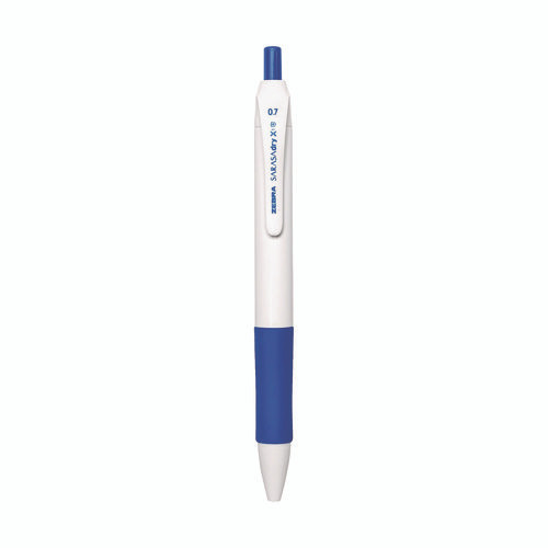 Sarasa Dry X1+ Gel Pen, Retractable, Medium 0.7 mm, Blue Ink, White/Blue Barrel, 12/Pack