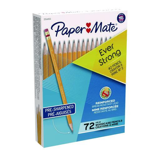EverStrong #2 Pencils, HB (#2), Black Lead, Yellow Barrel, 72/Box