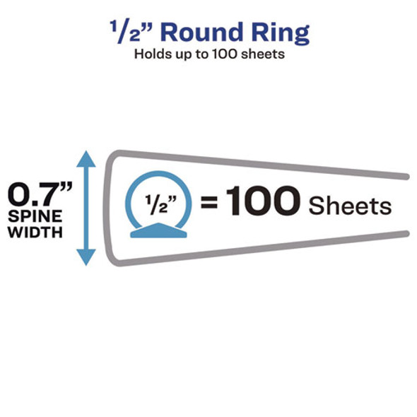 Economy View Binder with Round Rings , 3 Rings, 0.5" Capacity, 11 x 8.5, Black, (5705)