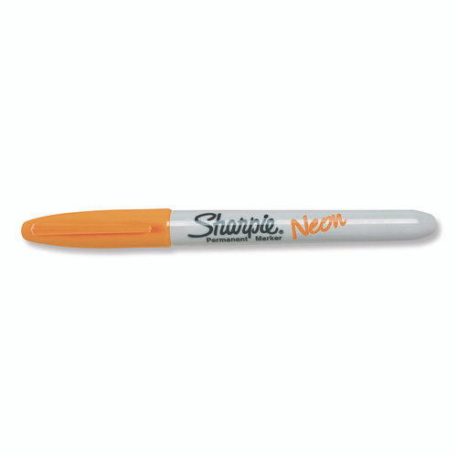 Neon Permanent Markers, Fine Bullet Tip, Neon Orange