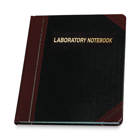 Laboratory Notebook, Data/Lab-Record Format, Black/Red Cover, (150) 10.38 x 8.13 Sheets