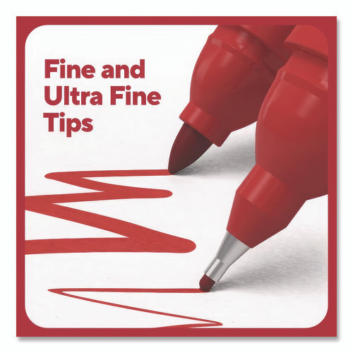 Permanent Marker, Pen-Style Twin-Tip, Extra-Fine/Fine Bullet/Needle Tips, Assorted Colors, 4/Pack