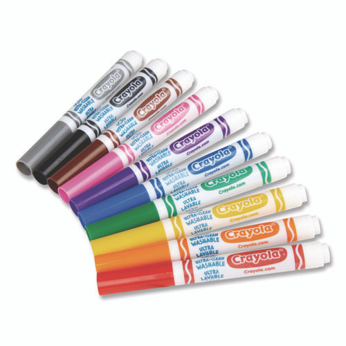 Ultra-Clean Washable Markers, Broad Bullet Tip, Assorted Colors, 10/Pack